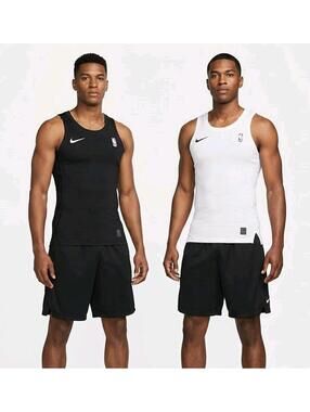 Nike Pro Combat NBA Compression Tank Top Men's L White Dri-FIT Basketball NWT